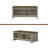 43"W Gray Oak Coffee Table With Open Shelves Front And Back