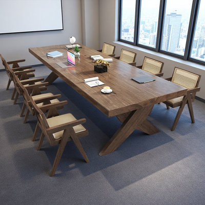 Modern Rectangular Solid Wood Conference Table by Latitude Run