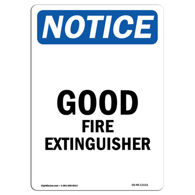 Good Fire Extinguisher Sign