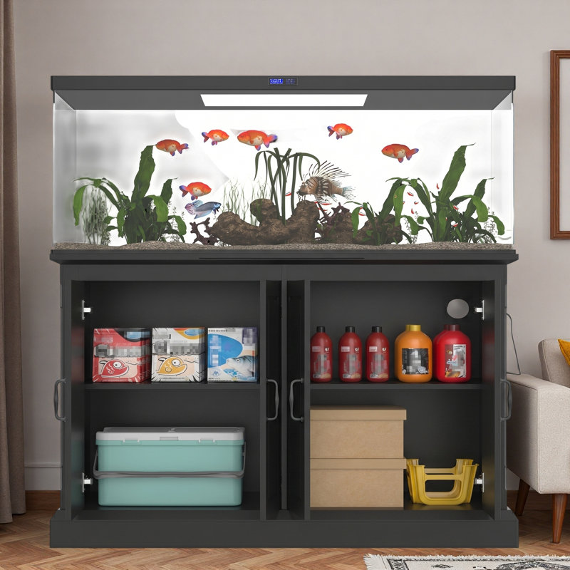 Support d'aquarium avec prise de courant et 4 armoires
