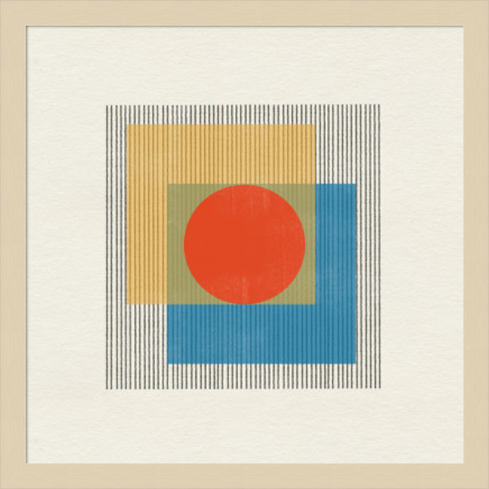 Midcentury Modern Object No 3 Print, Brown, 17" H x 17" W x 1" D