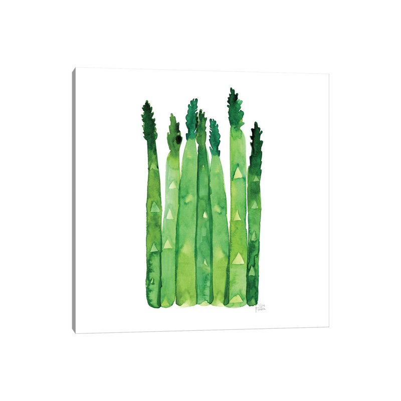 " Asparagus " by Sara Franklin Painting Print, 12" H x 12" W x 0.75" D