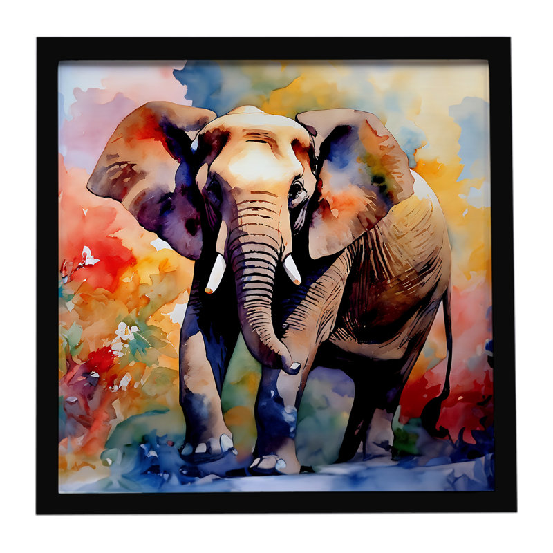 Elephant Framed Metal Print