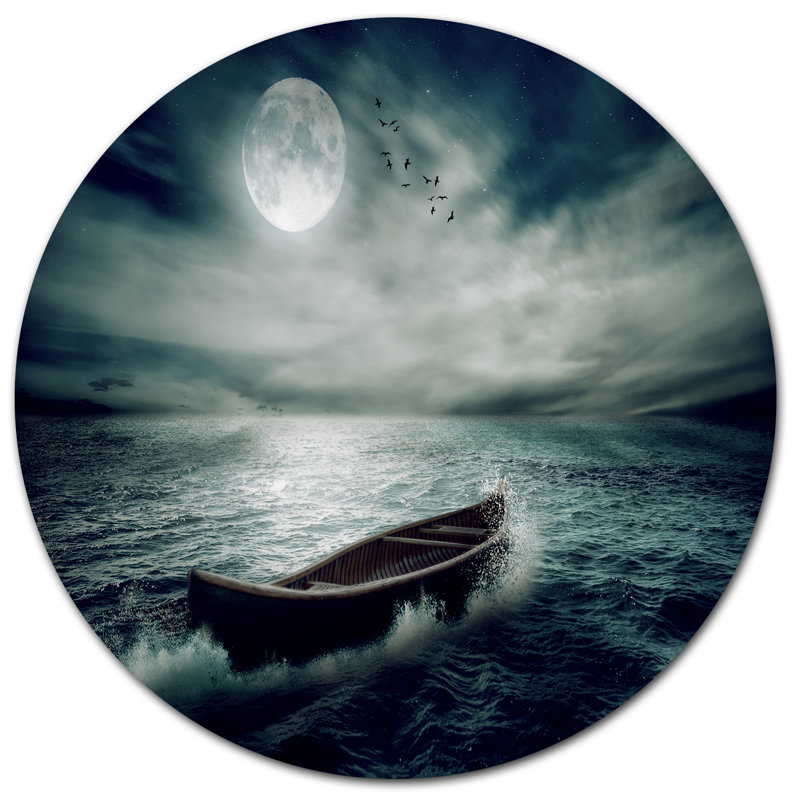 «Boat Drifting Away After Storm», impression, H 38 po x l 38 po x P 1 po, Métal