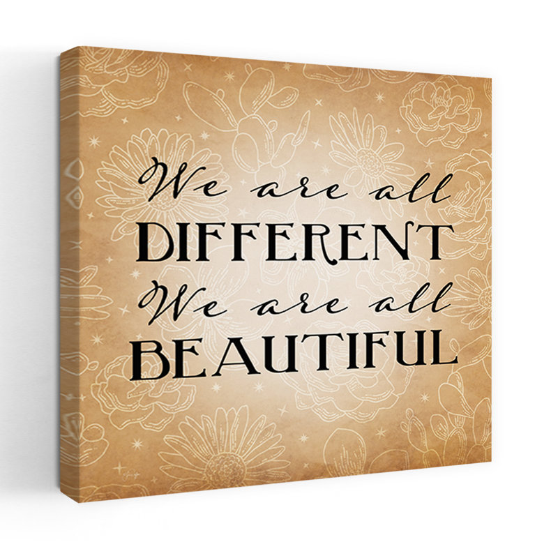 Art contemporain abstrait «We are all différent», H 32 po x l 32 po