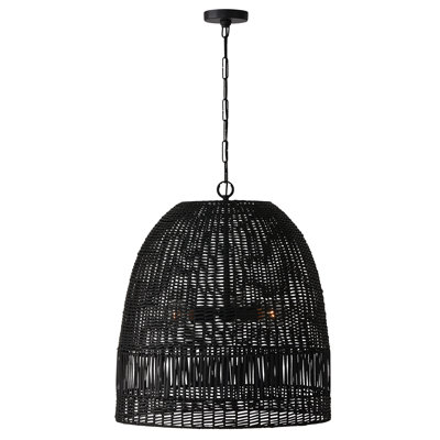Luminaire suspendu noir mat à 3 lumières Talley