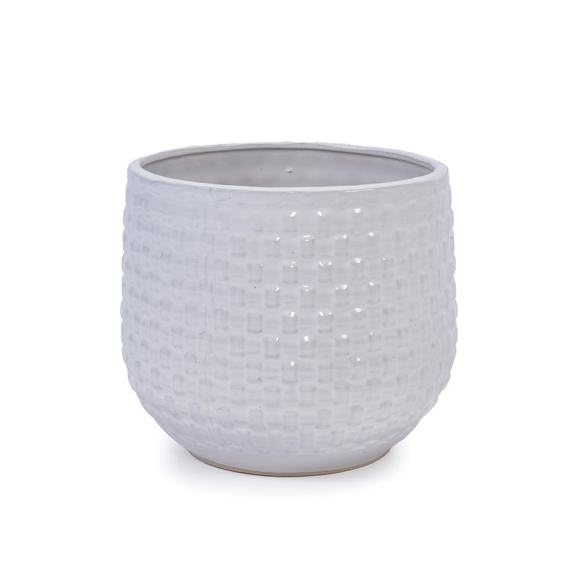 3 Pieces Of Modern Matte White Ceramic Flowerpot With Drainage, Weather - For Patio, Garden, Windowsills, Made 3, Planters Built In Frost Windowsills