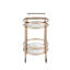 Chariot de service en verre transparent et finition or rose Lakelyn