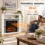 Freestanding Electric Fireplace Suite, 1800W, Open Shelf, LED Flame-1765672796
