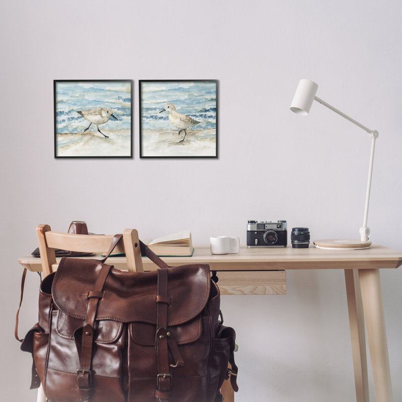 Ensemble de giclées encadrées Sandpipers, Giclée encadrée noir minuit, H 12 po x l 12 po
