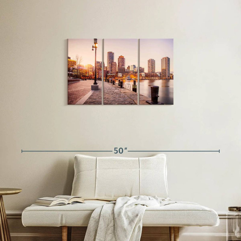 Sebbie Boston Harbor Lights, 20" H x 33" W