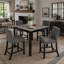 Ensemble de table 5 pièces à hauteur de comptoir avec 4 chaises, ensemble de table à hauteur de comptoir pour 4 avec chaises, ensemble de table à hauteur de comptoir en bois pour la cuisine, la salle à manger, gris clair et noir deux tons-838185045