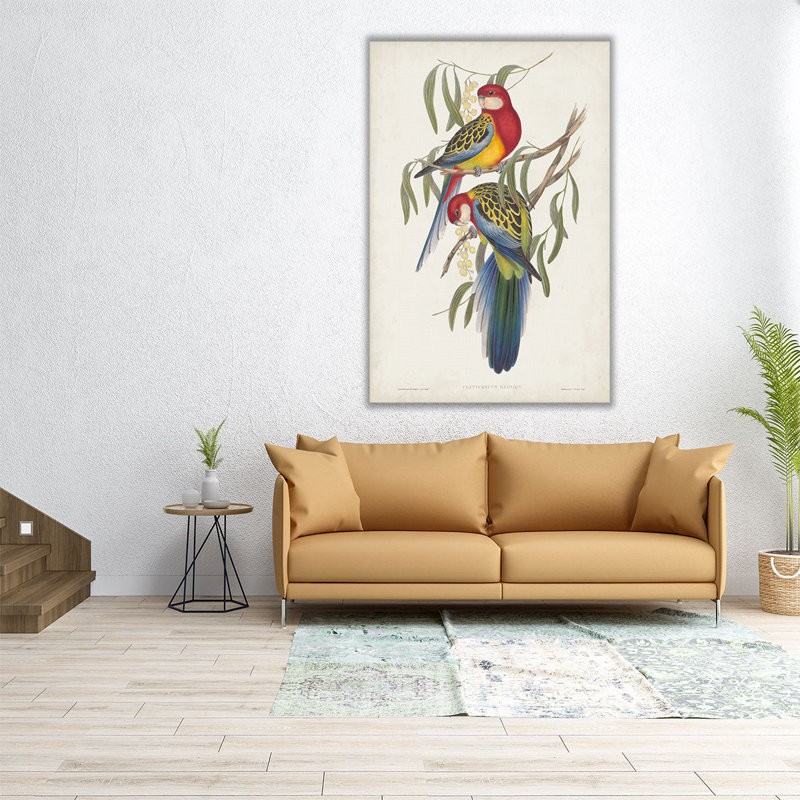 Tropical Parrots IV - reproduction d'art sur toile, H 24 po x l 16 po