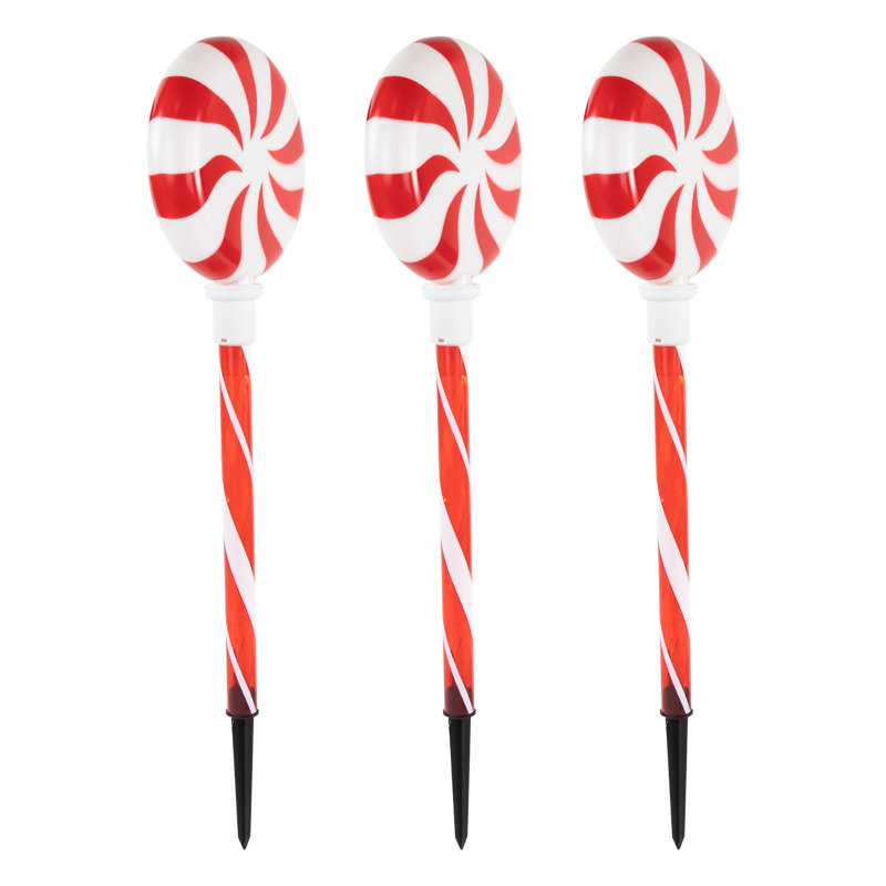 Balisage lumineux de sentier de Noël bonbon à menthe poivrée 26 po