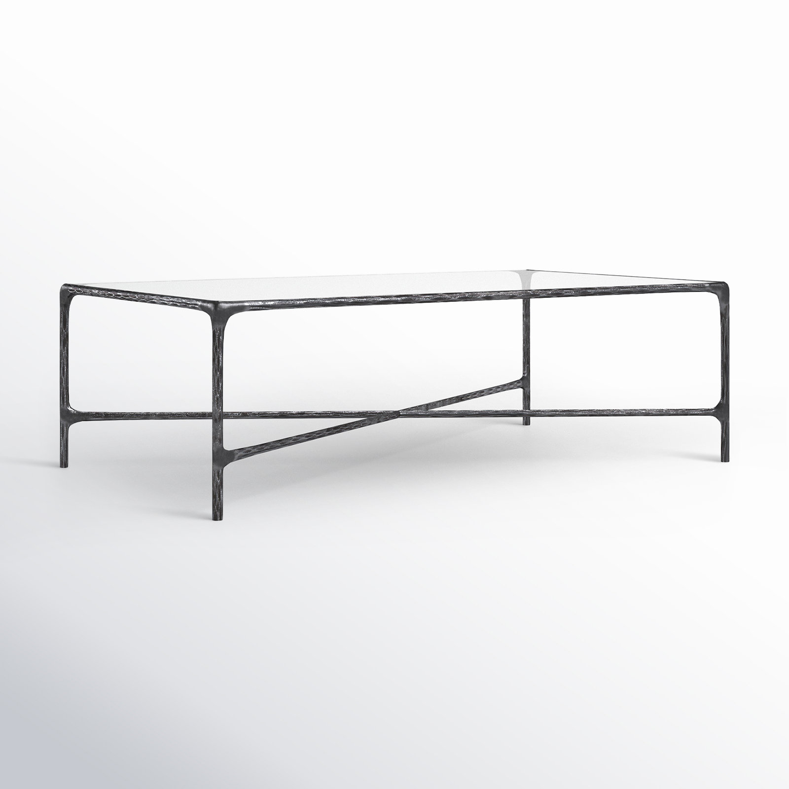 Evelynn Single Coffee Table, Silver, Clear
