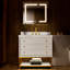 36 po X P 22 po P 35,4 po Meuble-lavabo simple H en blanc avec plateau en marbre blanc-676634631-676634636