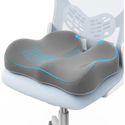 Large Memory Foam Seat Cushion For Office Chair – Sciatica, Lower Back & Coccyx Pain Relief – Ergonomic Cushion For Car, Long Sitting, Work