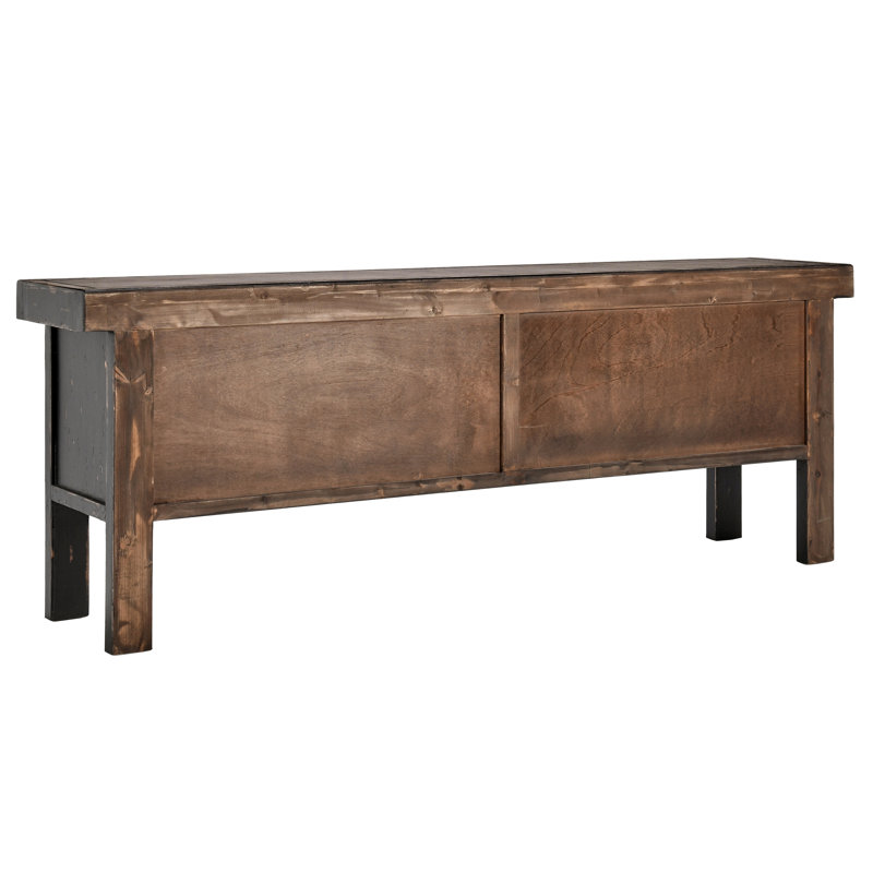Lahey 93'' W Solid Wood Console Table, Black