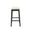 Tabouret de comptoir crème de 28,15 po - Bois massif gris foncé, garniture cloutée, siège d'un poids maximal de 300 lb, structure en bois, capacité-972138661-972138680