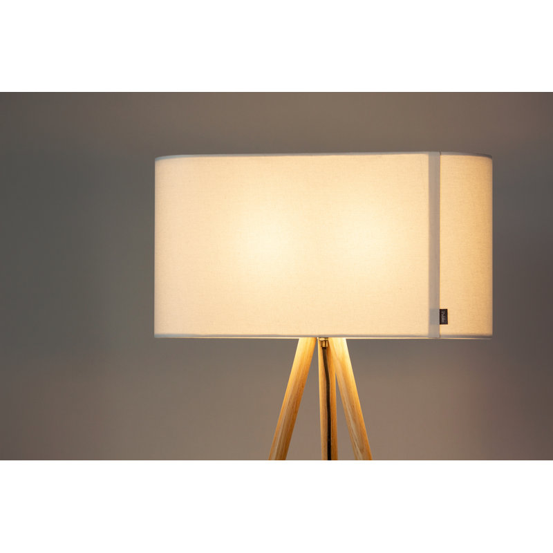 Belmont Tripod Floor Lamp, Oak, White