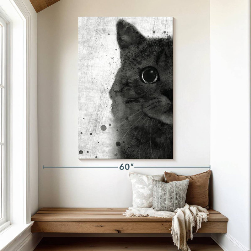 Brampt Black And White Cat, 51" H x 34" W