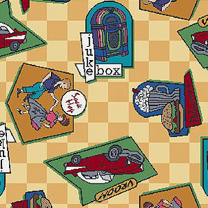 Tapis Just for Kids Fabulous Fifties, Rectangle 3 pi 10 po x 5 pi 4 po
