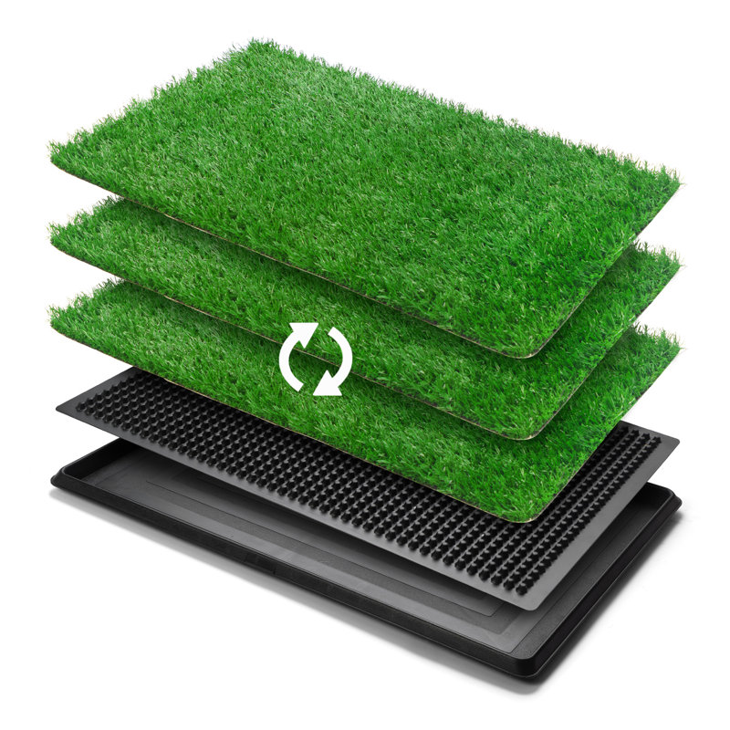 Sous-tapis pour chien en fausse pelouse, pot d'intérieur 25 po x 20 po