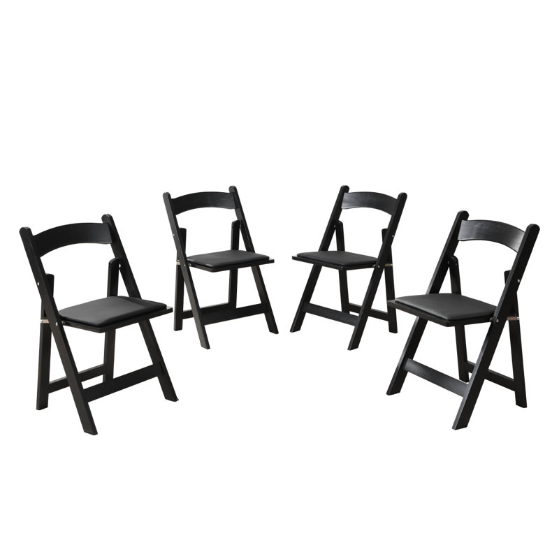 Chaises pliantes rembourrées en bois Dulcina, Noir