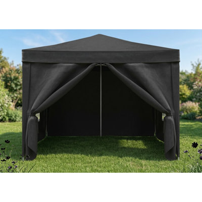 Auvent pliant portable mesurant 10 x 10 pieds, comprenant 4 parois latérales amovibles, offrant une protection solaire UPF 50+, convenant aux fêtes, aux sorties à la plage, au camping, aux mariages, avec sacs de poids et sac de transport