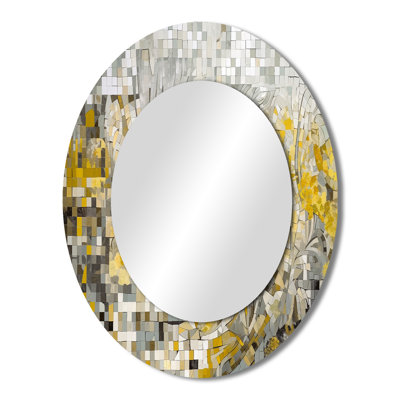 Yellow And Cream Bohemian Medley I - Bohemian Oval Wall Mirror