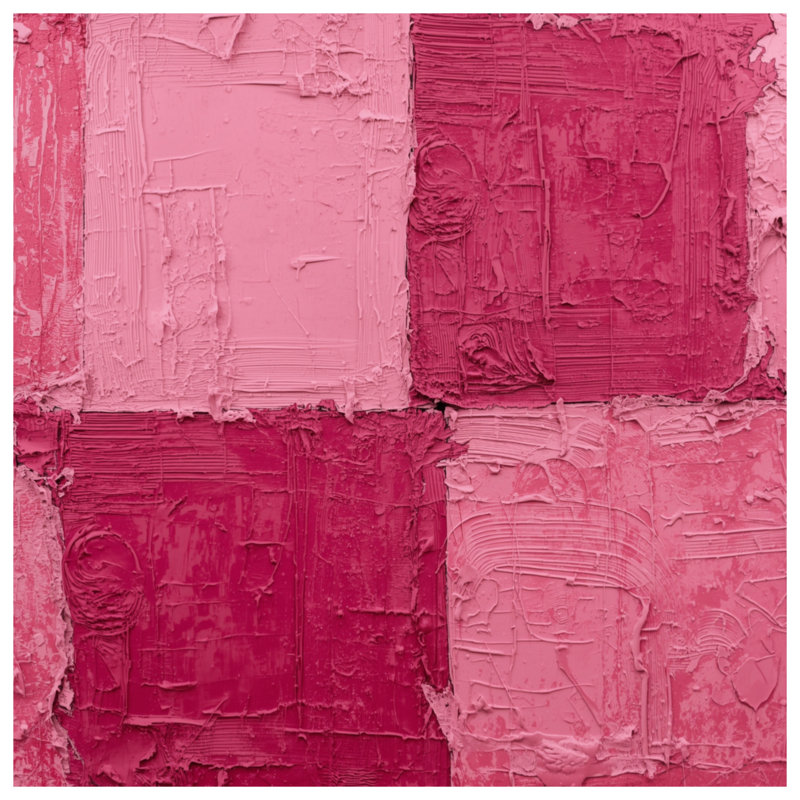 Tapis de bain texturé à carrés roses, L 24 po x L 17 po