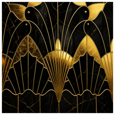 Rideaux de douche dorés Art Deco