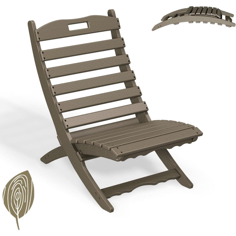 Smilja Foldable Outdoor Adirondack Chair, Brown