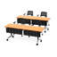 Tables de formation mobiles professionnelles avec prises électriques intégrées et chaises de travail gigognes | Ensemble de 2 tables et 4 chaises | Tables de formation gigognes pliantes de 203 cm (80 po) | Mobilier pour salles de conférence et salles de classe | Hêtre 4 places
