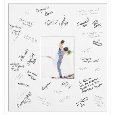 Svelte Signature Mat Picture Frame, Photo Frame Wedding Guest Book Alternative, Autograph Picture Mat for Signature Board, Wedding Celebrations Graduations Support Encouragement or Retirement