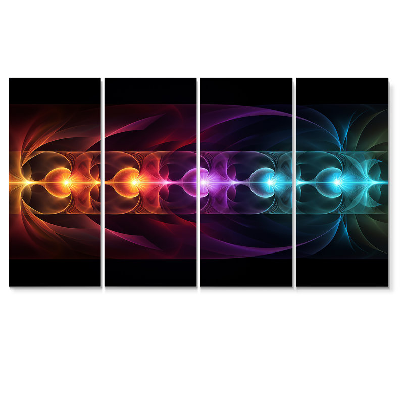 Chakra, premier mouvement méditation - art mural géométrique 4 pièces, H 28 po x l 48 po
