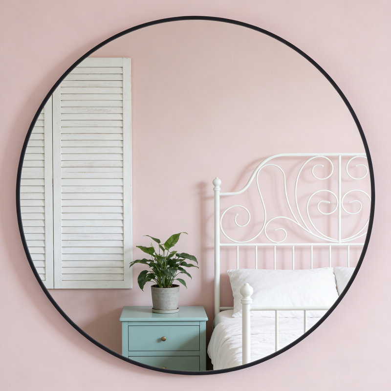 Miroir de salle de bain rond 36 po, Noir, 36 po x 36 po