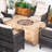 5-Piece Outdoor Fire Pit Dining Set With Chairs & Table