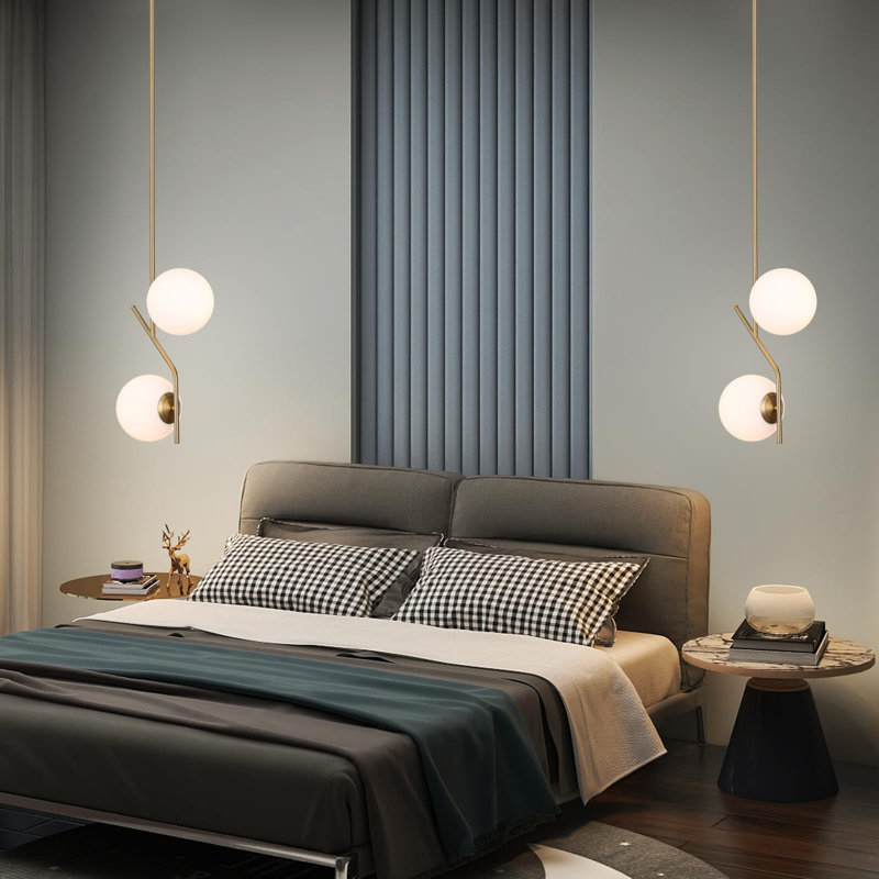 Luminaire suspendu en laiton 2 lumières