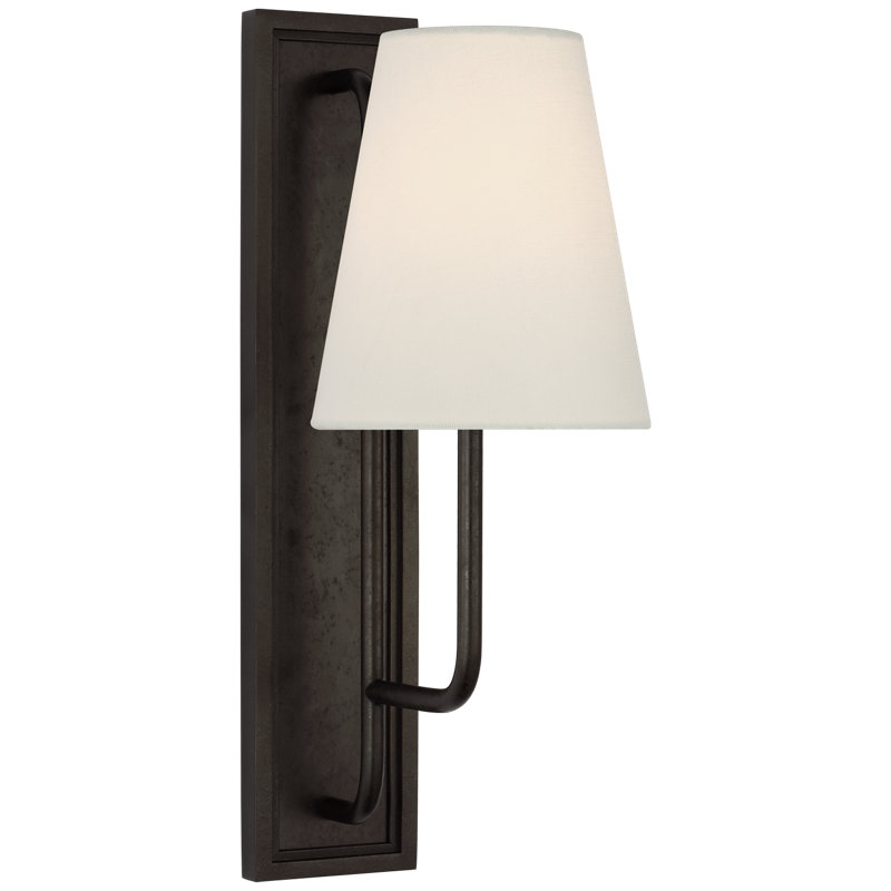 Rui 1 - Light Armed Sconce, 14" H x 5" W x 7.5" D, Aged Iron