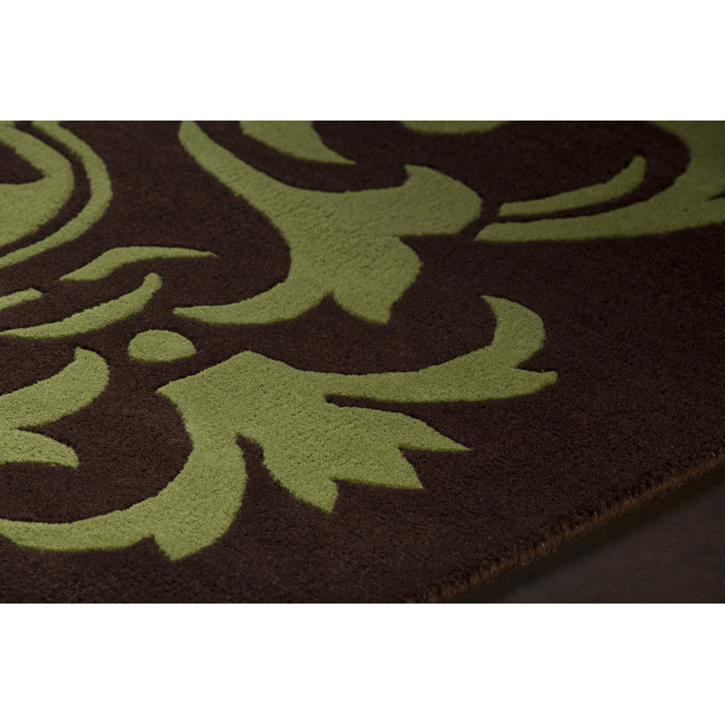 Tapis brun/vert Guilford, Rond 7 pi 9 po