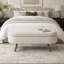 Repose-pieds de rangement ovale en tissu avec pieds en bois d'hévéa, parfait pour la décoration intérieure et une utilisation multifonctionnelle-1442869660