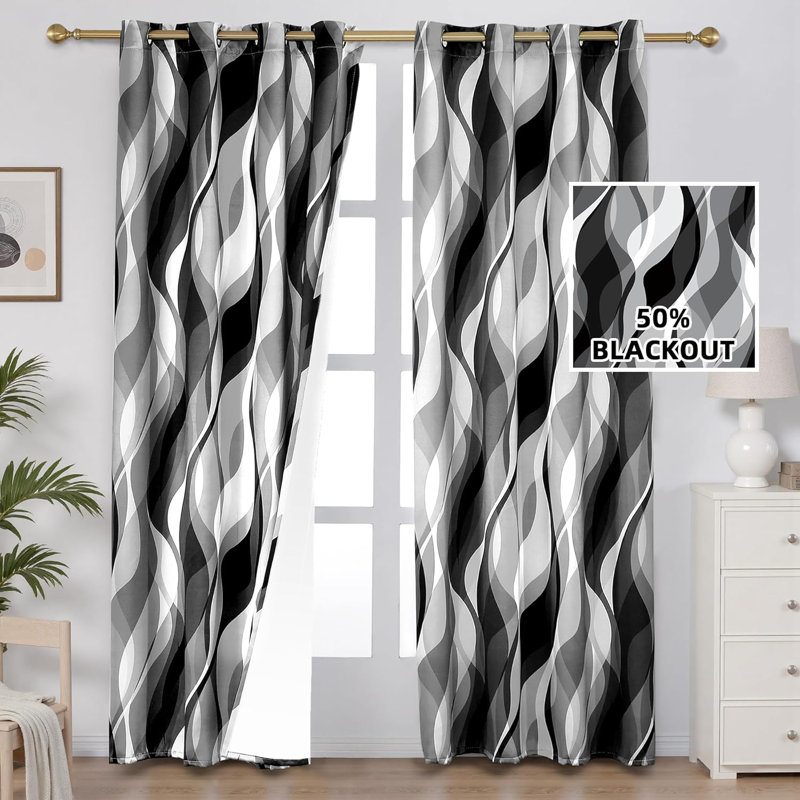 Black Grey Curtains