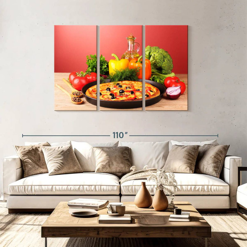 Yarlin Vegetables And Pizza, 48" H x 74" W
