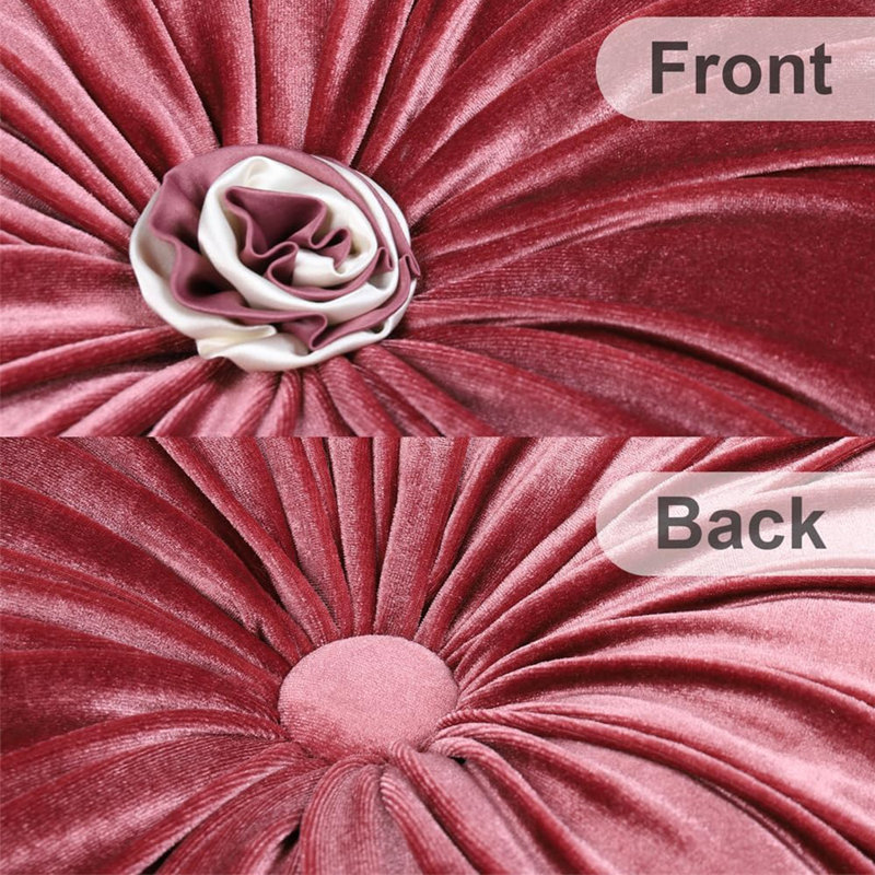 Housse et insert de coussin décoratif en velours kurken, H 14,9 po x l 14,9 po, Rose