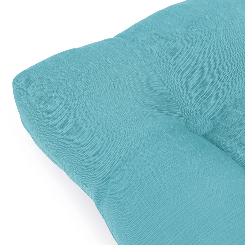 Reversible Seat Cushion With Hand Made Ring Stitch, Filled With White Virgin Polyester Fiber., Sky