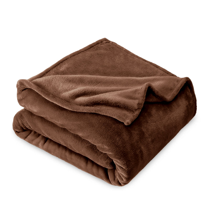 Lacey-Louise 100% Polyester Soft Reversible Mink Faux Plush Fur Fleece Throw/ Blanket, Coffee, W200 x L240cm