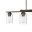 Luminaire suspendu pour îlot de cuisine avec abat-jour en verre transparent de 60 watts à 4 lumières noir et or antique-117599827-117599829
