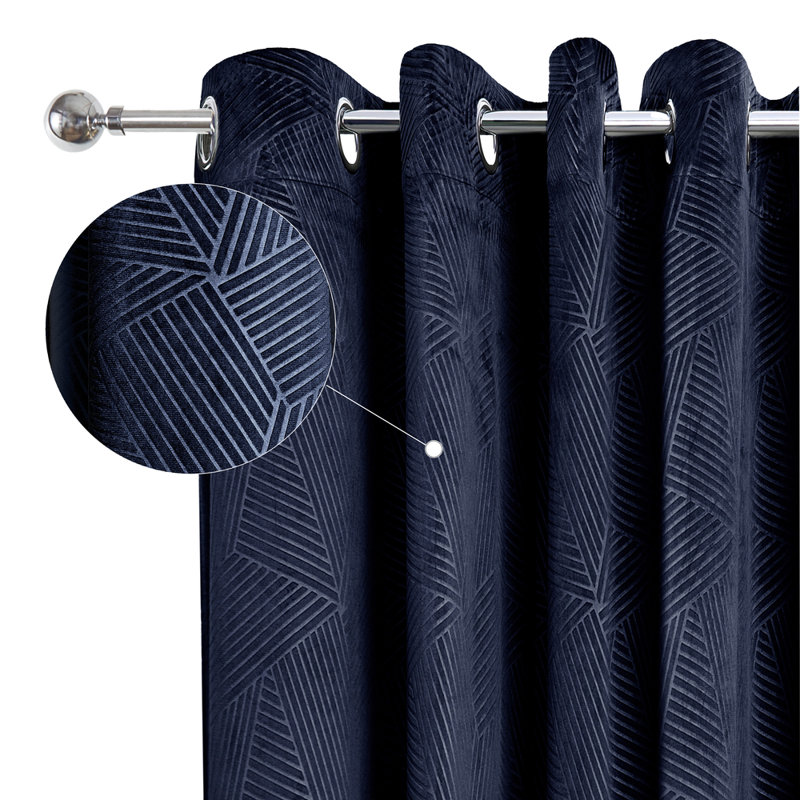 Blackout Curtain Panel Pair, 116cm Width x 137cm Drop, Blue