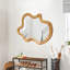 Miroir mural 33,46 "x 22,24" de forme irrégulière avec cadre en bois naturel